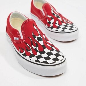 Vans Checkered Flame Slip-Ons